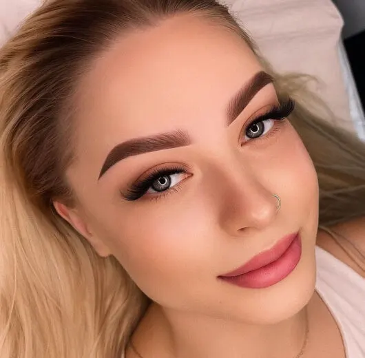 Ombré powder brow shading result at VietBeautyHub